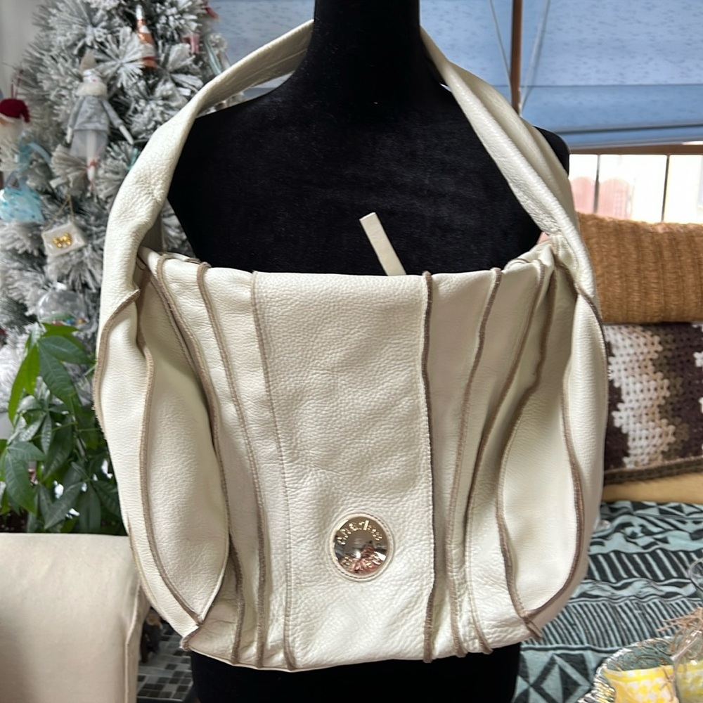 Charles David leather hobo cream color